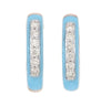AER009 - Turquoise Blue Ceramic Earrings with 18kt Rose Gold & Natural Diamonds