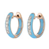 AER009 Turquoise Blue Ceramic Earrings with 18kt Rose Gold & Natural Diamonds 