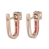 AER019 Glamorous Red Ceramic U-Shaped Earrings