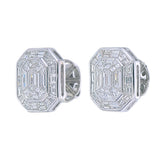 Invisible Set Fancy Diamond Earrings Sophisticated Seamless Sparkle in Elegant Design