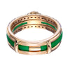 Refined ALR00003 Dual Ring with Green Enamel, 18kt Yellow Gold,