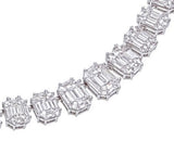 Emerald-Shape Composite Diamond Riviera Choker close up