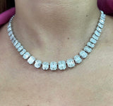 Piecut diamond necklace choker 