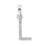 Diamond Alphabet Pendant L- 18KT Gold & Natural Diamonds | Trinity Designer Jewel