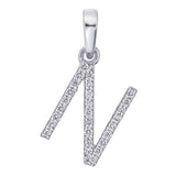 Diamond Alphabet Pendant N- 18KT Gold & Natural Diamonds | Trinity Designer Jewel