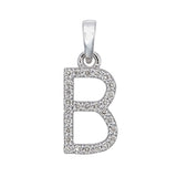 Diamond Alphabet Pendant B- 18KT Gold & Natural Diamonds | Trinity Designer Jewel