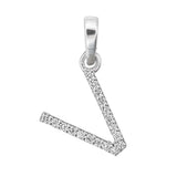 Diamond Alphabet Pendant V- 18KT Gold & Natural Diamonds | Trinity Designer Jewel