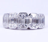 Luxury Emerald-Shape Composite Diamond 5-Stone Statement Band