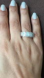 Invisible set 5 stone piecut diamond ring