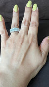 Invisible set 5 stone piecut diamond ring