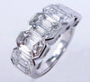 Invisible set 5 stone piecut diamond ring