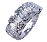 Luxury Emerald-Shape Composite Diamond 5-Stone Statement Band
