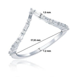 Chevron Diamond Ring | Baguette & Round Brilliant | 0.40ct | WITH DIMENSIONS