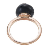18kt Gold Ring with Black Ceramic Accents and Dazzling Diamonds