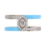 AR1203 - 18kt Yellow Gold Ring with Turquoise Blue Enamel