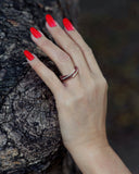  18kt Yellow Gold Ring with Chocolate Brown Ceramic and Natural Diamonds
