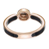 Classic 18kt Gold Ring Embellished with Natural Diamonds and Bold Black Ceramic

