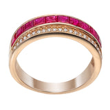18kt Gold Channel Set Ruby & Diamond Pavé Band Ring | 2.00ct Total | AR1338 side view