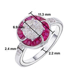 Diamond Illusion & Ruby Swirl Halo Ring | AR1345 | 18kt White Gold |DIMENSIONS