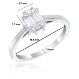 AR011 ONE CARAT FACE UP PIECUT DIAMOND RING with dimensions