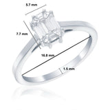 18kt white gold pie-cut emerald ring TR021 top view seamless mosaic centre