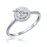 Round Illusion Diamond Ring | Marquise Princess & Sunburst Halo | Trinity Designer Jewel dimensions