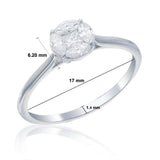 AR1468 pie-cut diamond ring three quarter view — marquise princess cut illusion solitaire in white gold WITH MEASUREMENTS