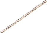 B2B wholesale inventory displaying SKU-AB053 diamond tennis bracelets side-by-side in 18K rose gold, yellow gold, and white