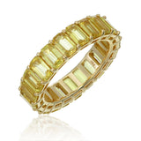 18KT Yellow Gold Emerald-Cut Yellow Sapphire Full Eternity Band Ring