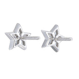 Star Shape Diamond Stud Earrings in 18KT White Gold