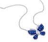 Invisible set blue sapphire Butterfly Necklace