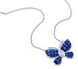 Invisible Set Sapphire Diamond Butterfly Necklace Elegant Design with a Sparkling Nature-Inspired Touch