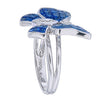 AR1330-Mystery Invisible set Blue sapphire &amp; diamonds on a butterfly ring