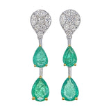Custom Emerald & Diamond Drop Earrings in 18K Gold | Fine Jewelry Manufacturer | Custom Jewelry for Retailers