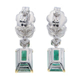 Emerald Cut Emerald & Diamond Drop Earrings – Custom Fine Jewelry | B2B Manufacturing Available