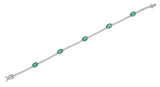 18k White Gold Emerald and Diamond Station Bracelet