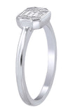 18KT White Gold Pie-Cut Emerald Diamond Bezel Engagement Ring
sides