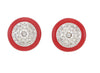 AER010 Luxurious Red Ceramic Earrings in 18kt Gold with Natural Diamonds