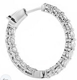 18k White Gold Inside-Out Diamond Hoops