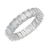 4ct emerald cut diamond platinum eternity band three quarter angle step cut diamonds
