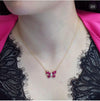 Invisible Set Ruby Diamond Butterfly Necklace A Stunning Elegant Design with a Touch of Nature’s Beauty