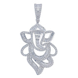 Diamond Lord Ganesha Pendant – Luxury Baguette & Round Diamond Ganpati Pendant