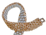 18k Rose Gold Geometric Honeycomb Diamondt Bracelet back view