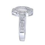 Full Baguette PIECUT DIAMOND Emerald Cut Diamond Ring | AR1367 | Trinity Designer Jewel SIDE VIEW