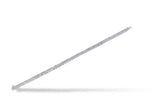 Full length view baguette diamond chevron setting bracelet, angled baguettes forming arrow pattern with round brilliant centre line, F–G VS clarity