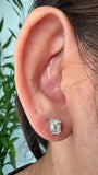 TE011 - Diamond Earrings with 18k Emerald Cut Illusion Setting for Women and Girls