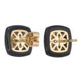 Yellow Gold Stud Earrings with Diamonds for Girls