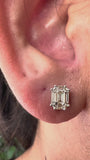 TE011 - Diamond Earrings with 18k Emerald Cut Illusion Setting for Women and Girls