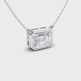 TNK012 pie-cut diamond necklace close-up showing seamless emerald-shape mosaic face VIDEO 