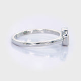 18KT White Gold Pie-Cut Emerald Diamond Bezel Engagement Ring
 video